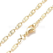 Brass Oval Link Chains Necklace for Women, Cadmium Free & Lead Free, Real 18K Gold Plated, 17.44 inch(44.3cm)(X-NJEW-P265-25G)