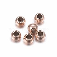 Ion Plating(IP) 304 Stainless Steel Beads, Rondelle, Rose Gold, 2.5x1.8mm, Hole: 1.2mm(STAS-H467-07RG)
