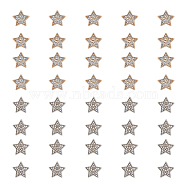 40pcs 2 Colors 1-Hole Alloy Rhinestone Shank Buttons, Star, Platinum & Light Gold, 11x12x6mm, Hole: 1.8mm, 20pcs/color(BUTT-FH0001-005)