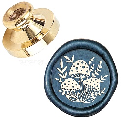 Wax Seal Brass Stamp Head, for Wax Seal Stamp, Mushroom Pattern, 25x14.5mm(AJEW-WH0209-560)