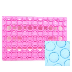 Food Grade Plastic Cookie Printing Moulds, DIY Biscuit Baking Tool, Round, Pink, 110x76x20mm(DIY-K009-51A)
