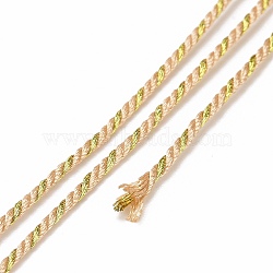 Polycotton Filigree Cord, Braided Rope, with Plastic Reel, for Wall Hanging, Crafts, Gift Wrapping, PeachPuff, 1.5mm, about 21.87 Yards(20m)/Roll(OCOR-E027-02C-14)