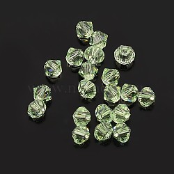 Austrian Crystal Beads, 5301, Faceted Bicone, 238_Chrysolite, 4x4mm, Hole: 4mm(5301_4mm238)
