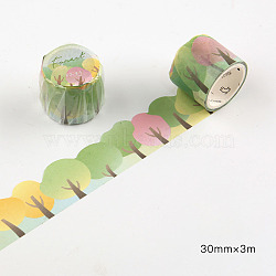 Landscaping Theme Adhesive Paper Decorative Tape, for Card-Making, Scrapbooking, Diary, Planner, Envelope & Notebooks, Tree Pattern, 30mm, about 3.28 Yards(3m)/Roll(TAPE-PW0003-31C)