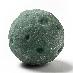 Natural Green Aventurine Carved Gemstone Celestial Full Moon Gemstone Sphere Specimen, for Home Office Desk, Planet, 38~40x38~40mm(G-C244-09B)