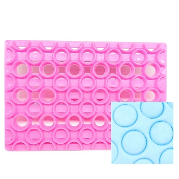 Food Grade Plastic Cookie Printing Moulds, DIY Biscuit Baking Tool, Round, Pink, 110x76x20mm