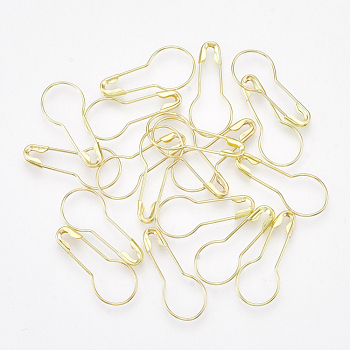 Brass Calabash Pins, Knitting Stitch Marker, Golden, 20~21x9x1.5mm, Pin: 0.5mm, about 1000pcs/bag