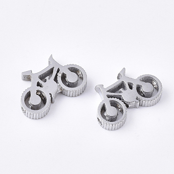 304 Stainless Steel Beads, Motorbike, Stainless Steel Color, 10x15.5x3.5mm, Hole: 1.6mm