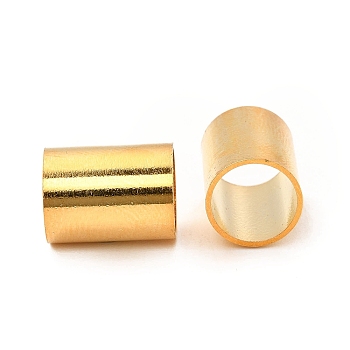 304 Stainless Steel Beads, Large Hole Beads, Column, Real 24K Gold Plated, 12x9mm, Hole: 8mm