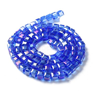 Chapelets de perles en verre galvanoplastique(EGLA-R030-6x6mm-12)-3