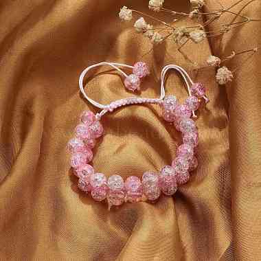 bracelet en perles de verre tressées rondes bling(BJEW-JB08794-01)-5