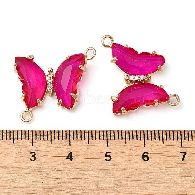 Brass Pave Faceted Glass Connector Charms(FIND-Z020-04T)-3