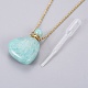 Natural Amazonite Openable Perfume Bottle Pendant Necklaces(G-K295-A04-G)-3