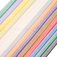 14 Yards Polyester Book Headbands, for Book Binding Decoration, with 14Pcs Metallic Wire Twist Ties, Mixed Color, Ribbon: 1/2 inch(13~15x1mm), Ties: 120x4mm(SRIB-FH0001-03)