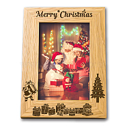 Natural Wood Photo Frames, for Tabletop Display Photo Frame, Rectangle, Peru, Christmas Themed Pattern, 152x102mm(DIY-WH0234-002)