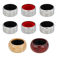 4 Style Wood & Stainless Steel Red Wine Ring, Wine Bottle Drip Drop Proof Stop Ring, for Restaurant Household, Mixed Color, 40~50x19~21.5mm, Inner Diameter: 33~33.5mm, 8pcs/bag(FIND-FH0007-12)