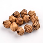 Undyed Natural Wood Beads, Bicone, Lead Free, Peru, 16x15mm, Hole: 5mm(WOOD-Q012-03A-LF)