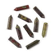 Natural Dragon Blood Pointed Pendants, Faceted, Bullet, 30~33x8~9mm, Hole: 1.4~1.6mm(G-D460-01J)