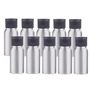 30ml Aluminium Empty Refillable Bottles, with Plastic Flip Cap Lids, for Essential Oils Aromatherapy Lab Chemicals, Black, 8.2x3.2cm, Capacity: 30ml(1.01 fl. oz)(MRMJ-WH0035-03B-30ml)