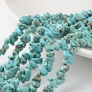 Nuggets Synthetic Turquoise Bead Strands, Dyed & Heated, 4~6x8~12x2~4mm, Hole: 1mm, about 34.6 inch(G-M344-25)