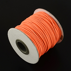 Round Elastic Cord, with Nylon Outside and Rubber Inside, Dark Orange, 1.5mm, about 49.21 yards(45m)/roll(EC-R001-1.5mm-018A)