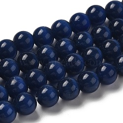 Cat Eye Beads, Round, Dark Blue, 8mm, Hole: 1mm, about 15.5 inch/strand, about 49pcs/strand(X-CER8mm26)