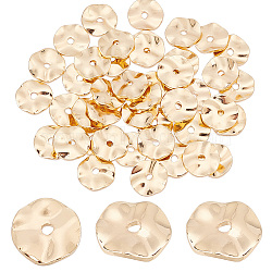 Elite 50PCS Brass Beads, Flat Round Shape, Long-Lasting Plated, Real 14K Gold Plated, 8x1.5mm, Hole: 1.2mm(KK-PH0005-48)