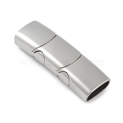 Tarnish Resistant 316 Surgical Stainless Steel Magnetic Clasps with Glue-in Ends, Rectangle, Stainless Steel Color, 33x10x6mm, Hole: 8x4mm(STAS-F269-04P-02)