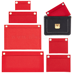 WADORN 6Pcs 6 Style Wool Felt Bag Organizer Inserts, with Alloy Grommets, for Envelope Bag Interior Accessories, Rectangle, Red, 5.4~22x9.25~24.9x0.3~0.6cm, Hole: 8~10mm, 1pc/style(FIND-WR0008-27)