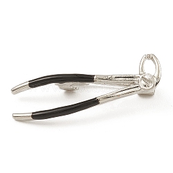 Alloy Enamel Brooch Pin for Clothes Backpack, Pliers, Platinum, 31.5x10.5x7mm(JEWB-Q030-50P)