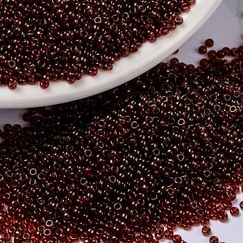 MIYUKI Round Rocailles Beads, Japanese Seed Beads, (RR309) Dark Red Gold Luster, 15/0, 1.5mm, Hole: 0.7mm, about 5555pcs/bottle, 10g/bottle