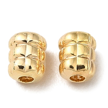 Brass Beads, Column, Real 18K Gold Plated, 3x2.3mm, Hole: 0.8mm