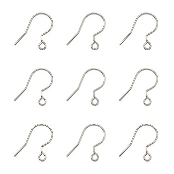 Stainless Steel Earring Hooks, Dangle Earring Findings, Stainless Steel Color, 18.5x16.5x0.5mm, Hole: 1.5mm, 21 Gauge, Pin: 0.7mm