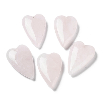 Natural Rose Quartz Pendants, Love Heart Charms, 38.5~39.5x25~25.5x9mm, Hole: 1.8mm
