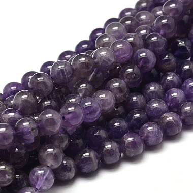 Natural Amethyst Round Bead Strands(G-I168-09-10mm)-1