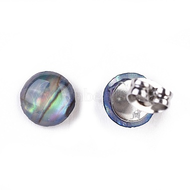Natural Abalone Shell/Paua Shell Stud Earrings(EJEW-JE03214)-2