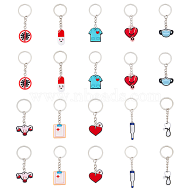 Mixed Color Medical Theme Plastic Keychain