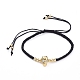 Skull Adjustable Brass Nylon Thread Braided Bracelets(BJEW-JB04985-03)-1