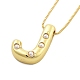 Brass & Plastic Pearl Letter Pendant Box Chain Necklaces for Women(NJEW-U017-01G-10)-2