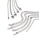 5Pcs 5 Style Heart & Bowknot & Cross Clear Cubic Zirconia Pendant Necklaces Set(NJEW-JN04145)-3