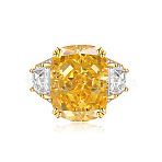 Brass Micro Pave Cubic Zirconia Finger Rings, Rectangle, Golden, Gold, Inner Diameter: Adjustable(FS-WGEECB6-02)