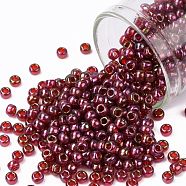 TOHO Round Seed Beads, Japanese Seed Beads, (331) Gold Luster Wild Berry, 8/0, 3mm, Hole: 1mm, about 222pcs/bottle, 10g/bottle(SEED-JPTR08-0331)