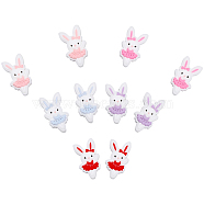 10Pcs 5 Colors Food Grade Eco-Friendly Silicone Beads, Chewing Beads For Teethers, DIY Nursing Necklaces Making, Ballerina Bunny, Mixed Color, 29.5x16x9mm, Hole: 2mm, 2pcs/color(SIL-CA0001-41)