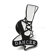 Dancing Theme Enamel Pin, Black Alloy Brooch for Backpack Clothes, Shoes, 30.5x16.2x1.3mm(JEWB-K016-06B-EB)