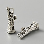 Tibetan Style Alloy Charm, The Statue of Liberty, Antique Silver, 20x7x5.5mm, Hole: 1.8mm(FIND-CJC0006-22AS)