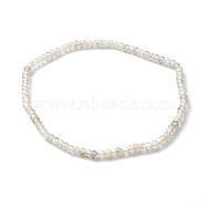 Faceted Rondelle Natural Labradorite Beads Stretch Bracelets, Reiki October Birthstone Jewelry for Her, Inner Diameter: 2-3/8 inch(6.1cm)(BJEW-JB06383-09)