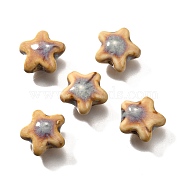 Handmade Porcelain Beads, Star, Peru, 13.5x15x7.5mm, Hole: 2mm(PORC-H013-05-11)