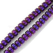 Synthetic Non-Magnetic Hematite Beads Strands, Disc, Heishi Beads, Purple Plated, 4x3mm, Hole: 1mm, about 138pcs/strand, 15.75''(40cm)(G-H020-L03-08)