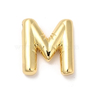 Eco-Friendly Rack Plating Brass Pendants, Long-Lasting Plated, Lead Free & Cadmium Free, Real 18K Gold Plated, Letter Charm, Letter M, 21~23x13~26x4.5~5.5mm, Hole: 2.5~3.5x1.5~2mm(KK-R143-21G-M)