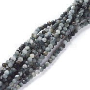 Natural Eagle Eye Stone Beads Strands, Round, Faceted, 2mm, Hole: 0.5mm, about 185pcs/strand, 15.55~15.75inch(39.5~40cm)(G-A026-A02-2mm)